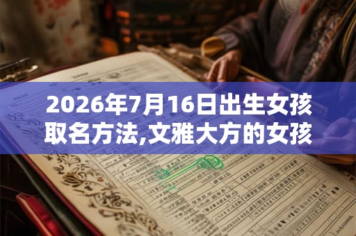 2026年7月16日出生女孩取名方法,文雅大方的女孩名字