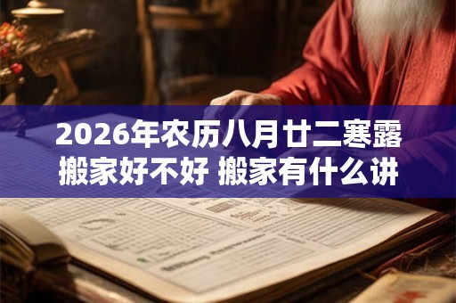 2026年农历八月廿二寒露搬家好不好 搬家有什么讲究和忌讳