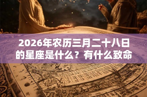 2026年农历三月二十八日的星座是什么?有什么致命的弱点? 2026年农历三月二十八日的星座是什么?有什么致命的弱点?