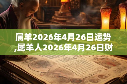 属羊2026年4月26日运势,属羊人2026年4月26日财运,生肖羊2026年4月26日运势
