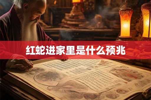 红蛇进家里是什么预兆