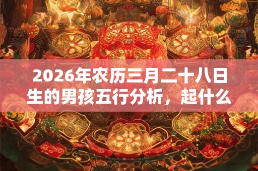 2026年农历三月二十八日生的男孩五行分析，起什么名字好？