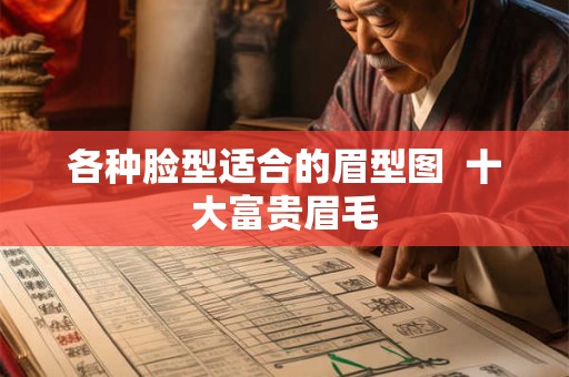 各种脸型适合的眉型图  十大富贵眉毛