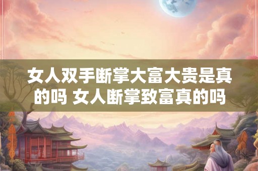 女人双手断掌大富大贵是真的吗 女人断掌致富真的吗