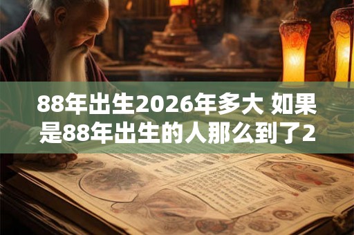 88年出生2026年多大 如果是88年出生的人那么到了2026年会是多少岁呢