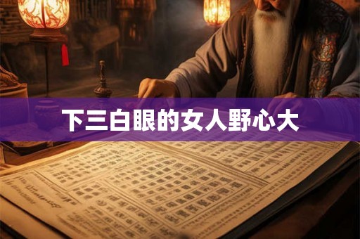 下三白眼的女人野心大