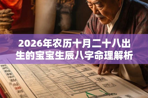 2026年农历十月二十八出生的宝宝生辰八字命理解析
