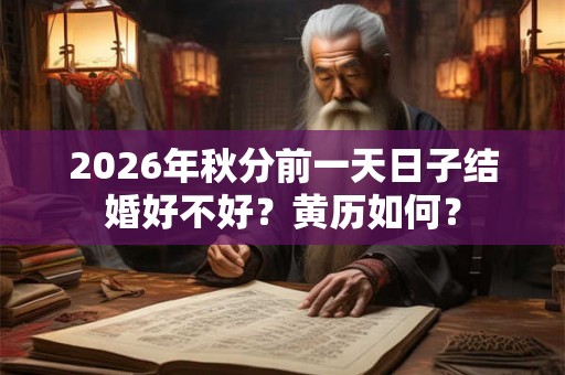 2026年秋分前一天日子结婚好不好?黄历如何? 2026年秋分前一天日子结婚好不好?黄历如何?