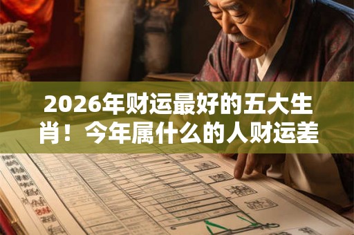 2026年财运最好的五大生肖！今年属什么的人财运差劲儿