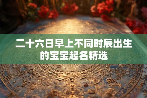 二十六日早上不同时辰出生的宝宝起名精选
