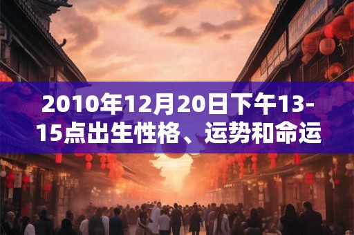 2010年12月20日下午13-15点出生性格、运势和命运 2010年12月20日下午13-15点出生性格、运势和命运