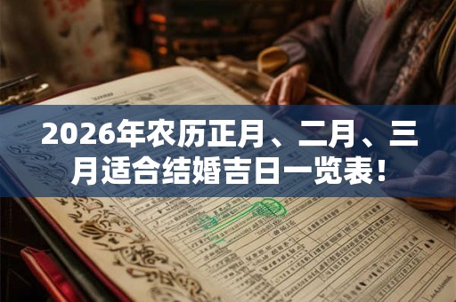 2026年农历正月、二月、三月适合结婚吉日一览表！