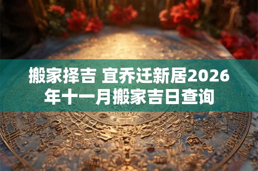 搬家择吉 宜乔迁新居2026年十一月搬家吉日查询