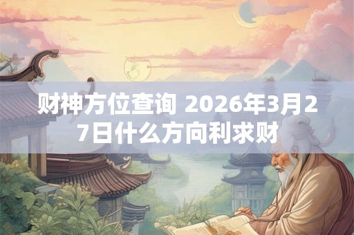 财神方位查询 2026年3月27日什么方向利求财