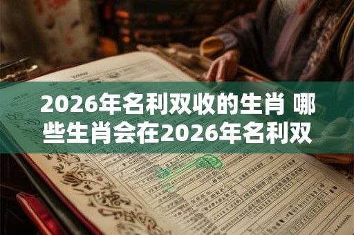 2026年名利双收的生肖 哪些生肖会在2026年名利双收
