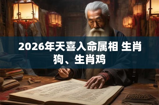 2026年天喜入命属相 生肖狗、生肖鸡