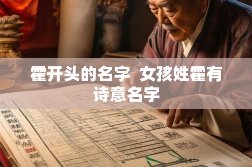 霍开头的名字  女孩姓霍有诗意名字