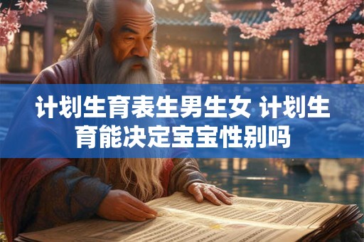 计划生育表生男生女 计划生育能决定宝宝性别吗