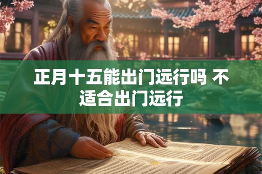 正月十五能出门远行吗 不适合出门远行