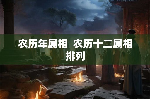 农历年属相  农历十二属相排列