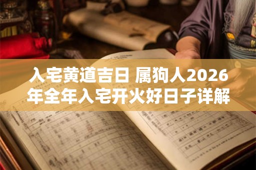 入宅黄道吉日 属狗人2026年全年入宅开火好日子详解