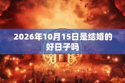 2026年10月15日是结婚的好日子吗