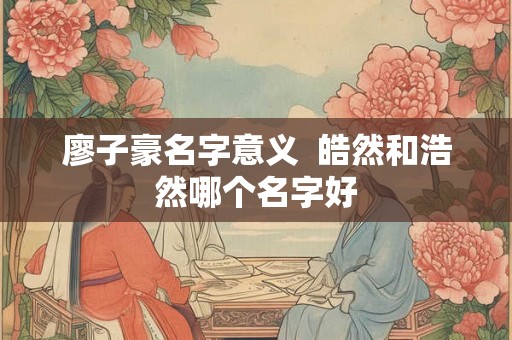 廖子豪名字意义  皓然和浩然哪个名字好