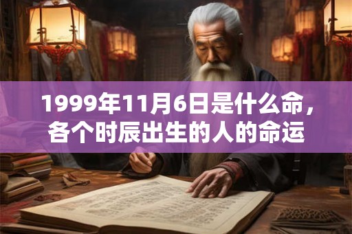 1999年11月6日是什么命，各个时辰出生的人的命运