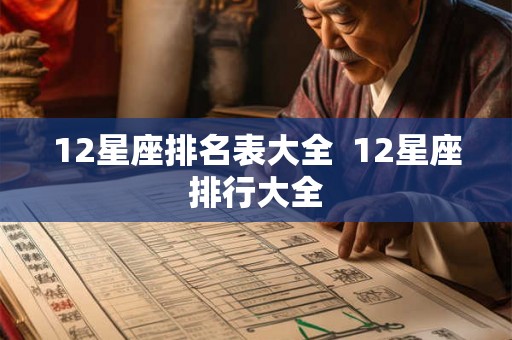 12星座排名表大全  12星座排行大全