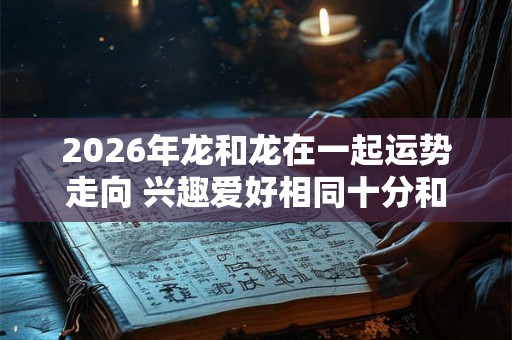 2026年龙和龙在一起运势走向 兴趣爱好相同十分和谐