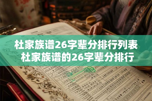 杜家族谱26字辈分排行列表 杜家族谱的26字辈分排行是什么