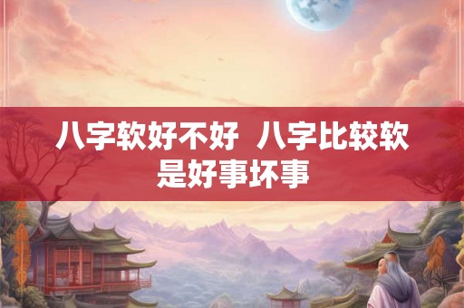 八字软好不好  八字比较软是好事坏事