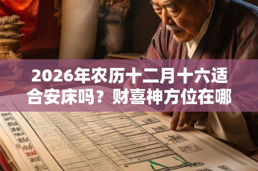 2026年农历十二月十六适合安床吗？财喜神方位在哪？