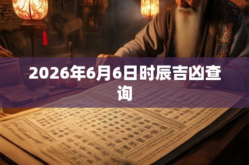 2026年6月6日时辰吉凶查询