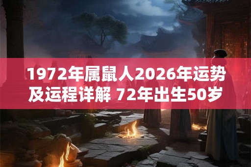 1972年属鼠人2026年运势及运程详解 72年出生50岁鼠人在虎年每月运势
