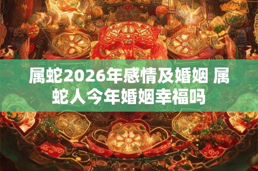 属蛇2026年感情及婚姻 属蛇人今年婚姻幸福吗