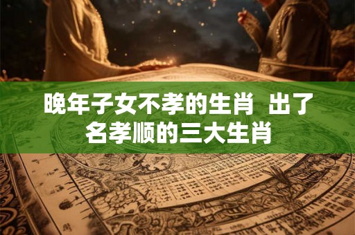 晚年子女不孝的生肖  出了名孝顺的三大生肖