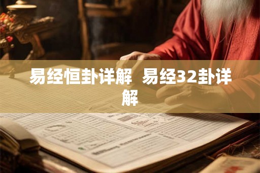 易经恒卦详解  易经32卦详解