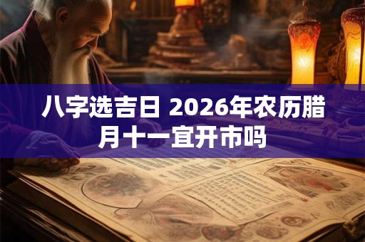 八字选吉日 2026年农历腊月十一宜开市吗