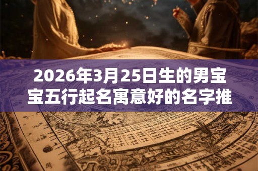 2026年3月25日生的男宝宝五行起名寓意好的名字推荐 2026年3月25日生的男宝宝五行起名寓意好的名字推荐