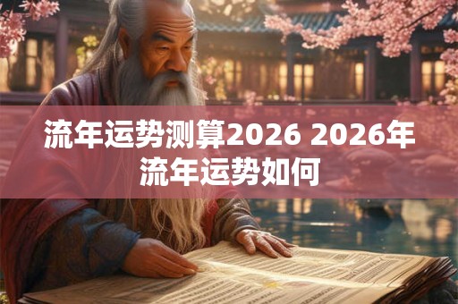 流年运势测算2026 2026年流年运势如何