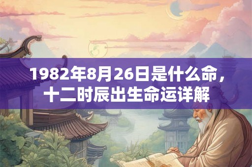 1982年8月26日是什么命，十二时辰出生命运详解