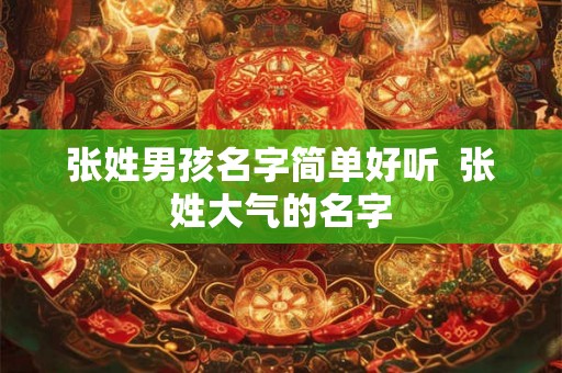 张姓男孩名字简单好听  张姓大气的名字