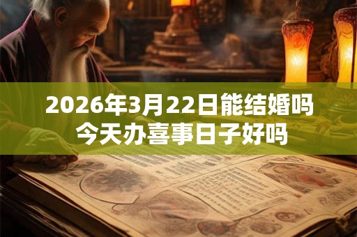 2026年3月22日能结婚吗 今天办喜事日子好吗 2026年3月22日能结婚吗 今天办喜事日子好吗