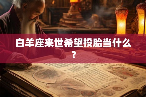 白羊座来世希望投胎当什么? 白羊座来世希望投胎当什么?