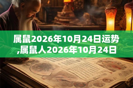 属鼠2026年10月24日运势,属鼠人2026年10月24日财运,生肖鼠2026年10月24日运势