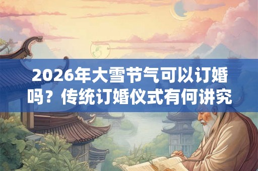 2026年大雪节气可以订婚吗？传统订婚仪式有何讲究？