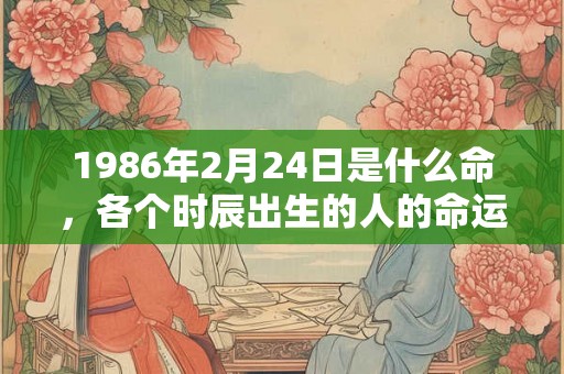 1986年2月24日是什么命，各个时辰出生的人的命运