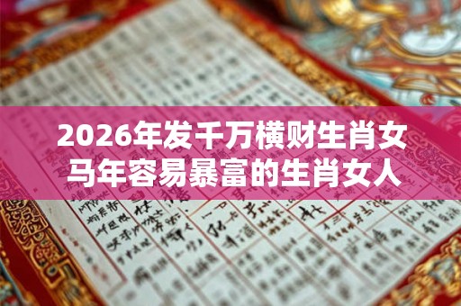 2026年发千万横财生肖女 马年容易暴富的生肖女人2026