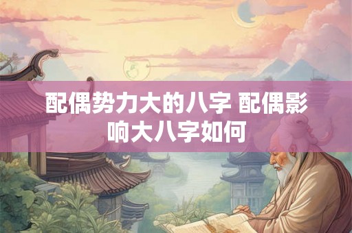 配偶势力大的八字 配偶影响大八字如何
